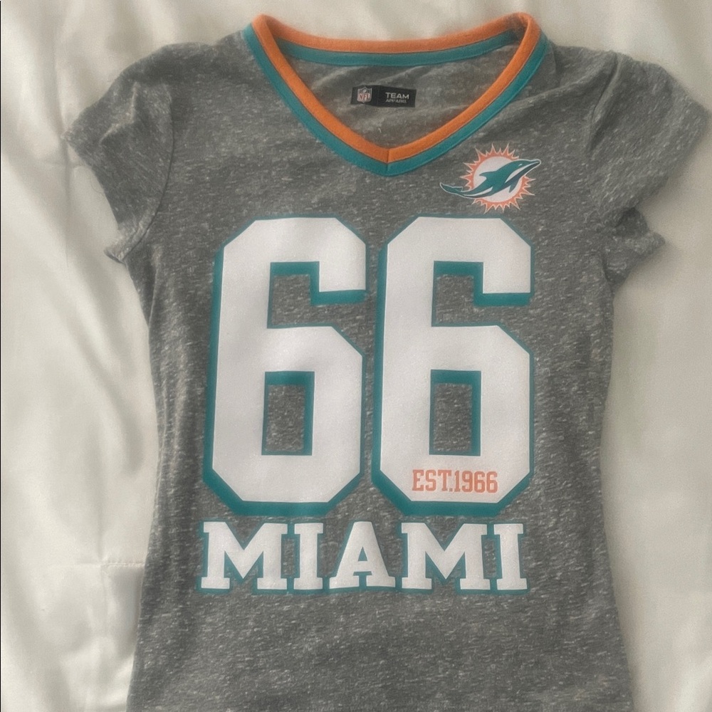 Team Apparel Gray Miami Dolphins Kids Tee 8/10
